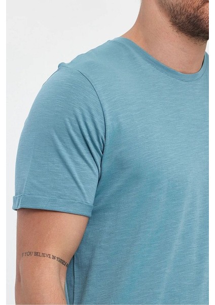 Erkek Bisiklet Yaka Rahat Kalıp Baskısız Pamuk T-Shirt modelleri