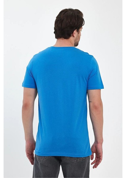 Erkek Bisiklet Yaka Rahat Kalıp Pamuklu Süprem Baskısız T-Shirt fırsatları