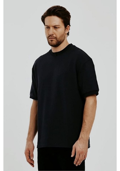Erkek Bisiklet Yaka Garnili Iki Iplik % 100 Pamuk Cotton Oversize T-Shirt modelleri