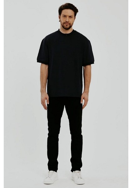 Erkek Bisiklet Yaka Garnili Iki Iplik % 100 Pamuk Cotton Oversize T-Shirt indirimleri