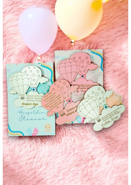 25 Adet Ahşap Balon Magnet Bebek Doğum Mevlit Doğum Günü modelleri