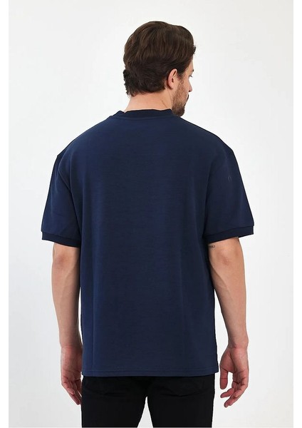 Erkek Bisiklet Yaka Garnili Iki Iplik % 100 Pamuk Cotton Oversize T-Shirt fırsatları