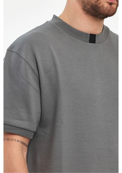 Erkek Bisiklet Yaka Garnili Iki Iplik % 100 Pamuk Cotton Oversize T-Shirt modelleri