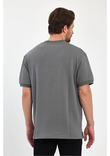 Erkek Bisiklet Yaka Garnili Iki Iplik % 100 Pamuk Cotton Oversize T-Shirt fırsatları