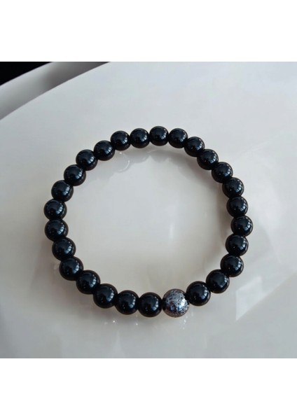 Lav Taşı Bileklik Oniks Bileklik Bazalt Bileklik - Doğal Taş Bileklik - Sevgiliye Hediye