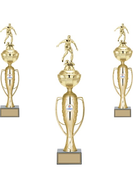 Kişiye Özel Futbol Figürlü Kupa Takımı-Ödül Kupası-Turnuva Kupası-Kupa Seti 3'lü Takım