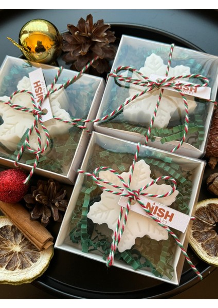 3 Adet Kar Tanesi Mum Hediye Paketinde Yılbaşı Dekorasyonu Yeni Yıl Hediyesi fiyatları