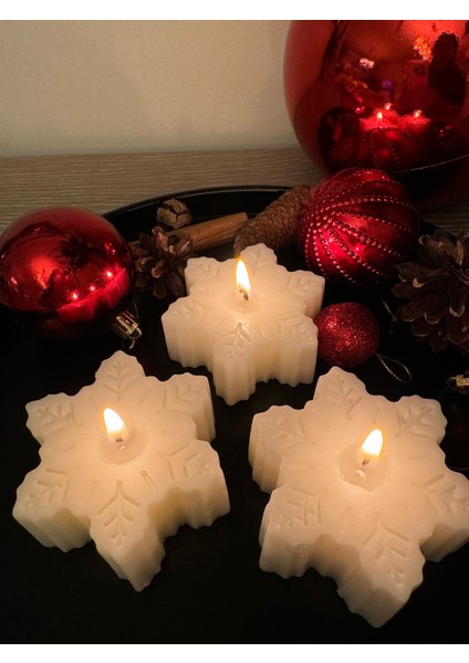 3 Adet Kar Tanesi Mum Hediye Paketinde Yılbaşı Dekorasyonu Yeni Yıl Hediyesi modelleri