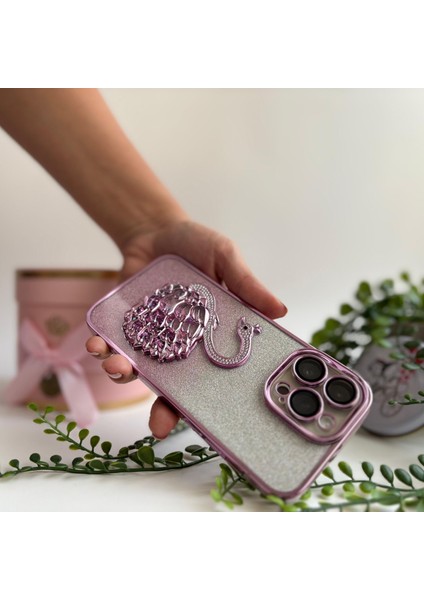 Simli Lüks Kuğu Apple iPhone Kılıfı – Pembe Apple iPhone 15 Pro fırsatları