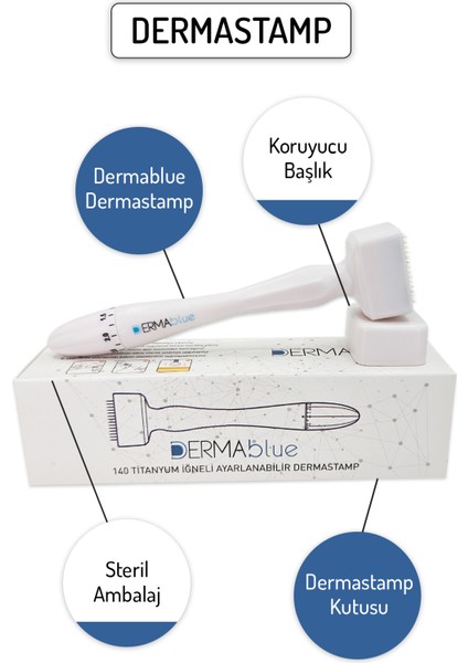 Dermablue Ayarlanabilir Dermastamp Titanyum 140 İğneli Derma Stamp