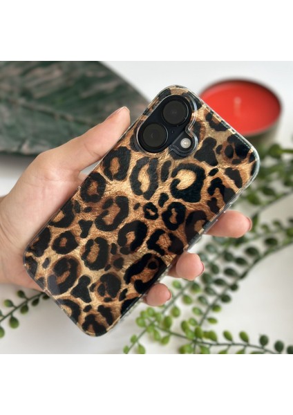 Leopar Desenli Lüks Apple iPhone Kılıfı Apple iPhone 16 Pro