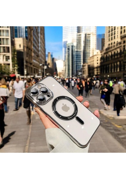 Magsafe Mona Silikon Apple iPhone Kılıfı – Gri Apple iPhone 14 Pro Max