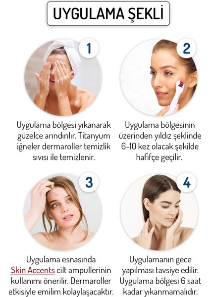 Dermablue 3in1 Dermaroller Değiştirilebilir 3 Başlıklı Titanyum Derma Roller