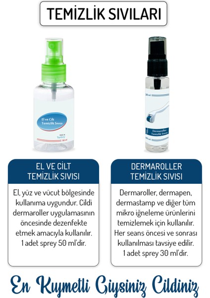 Dermablue 3in1 Dermaroller Değiştirilebilir 3 Başlıklı Titanyum Derma Roller