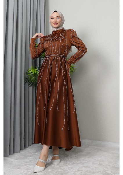 Şeyma Saten Abiye Soft Yeşil modelleri