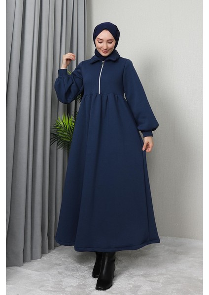 Ilayda Fermuarlı Elbise Koyu Indigo fiyatları