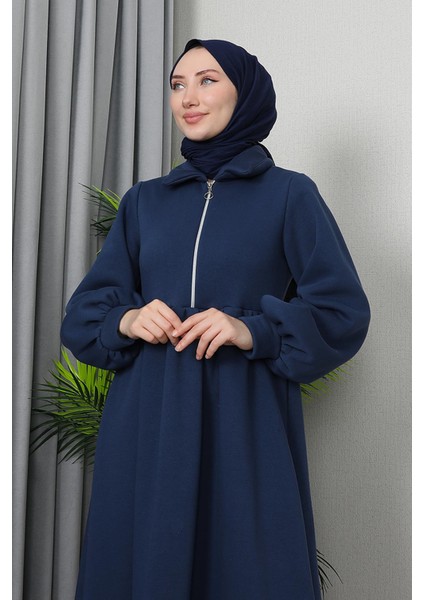 Ilayda Fermuarlı Elbise Koyu Indigo indirimleri