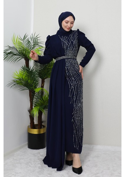 Serra Krep Elbise Lacivert fiyatları