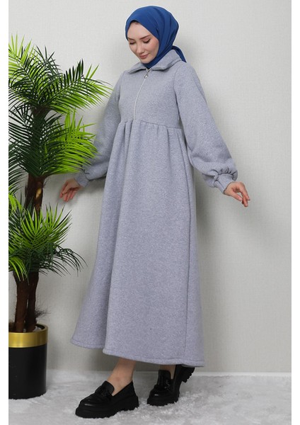 Ilayda Fermuarlı Elbise Gri fiyatları