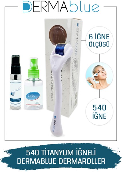 Dermablue Dermaroller 540 Titanyum İğneli Derma Roller