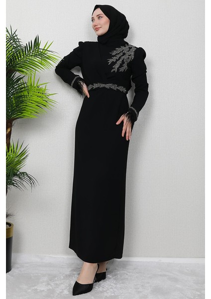 Hazal Tesettür Elbise Siyah