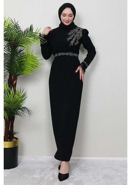 Hazal Tesettür Elbise Siyah fiyatları