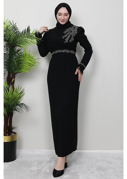 Hazal Tesettür Elbise Siyah fırsatları