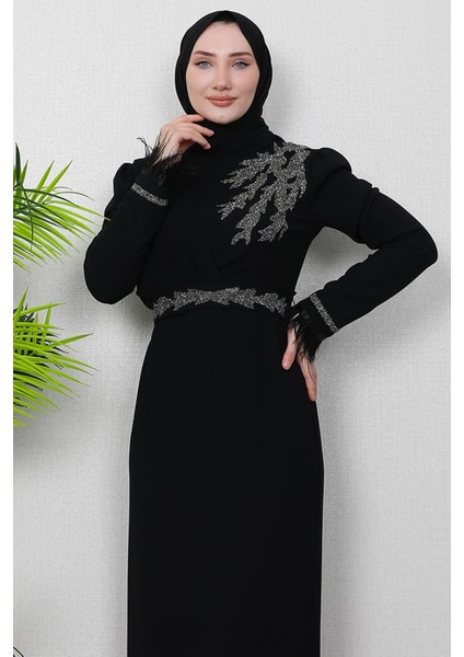 Hazal Tesettür Elbise Siyah indirimleri