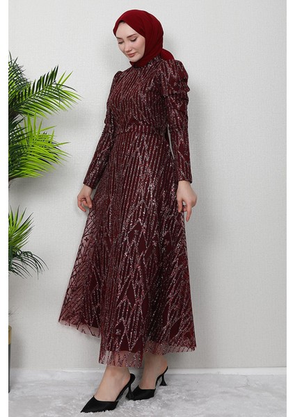 Elisa Tesettür Abiye Bordo fırsatları