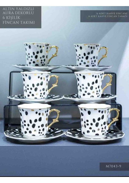 Megline Arura 6kisilik Porselen Kahve TK.7043-9