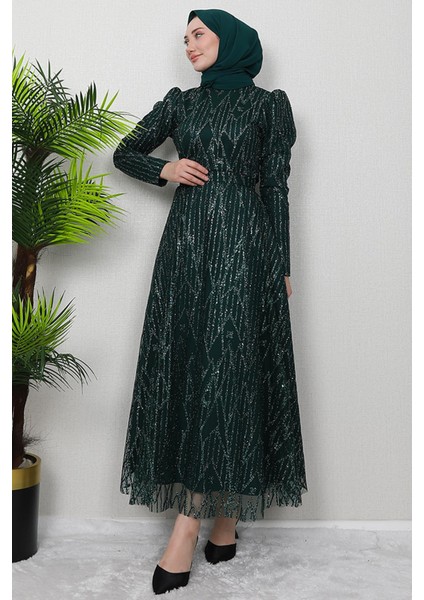 Elisa Tesettür Abiye Zümrüt