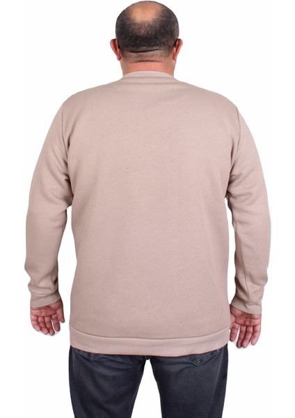 Erkek Büyük Beden Sıfır Yaka 3ip Sweat Respect 24205 Camel fiyatları
