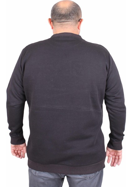 Erkek Büyük Beden Sıfır Yaka 3ip Sweat Respect 24205 Sıyah fiyatları