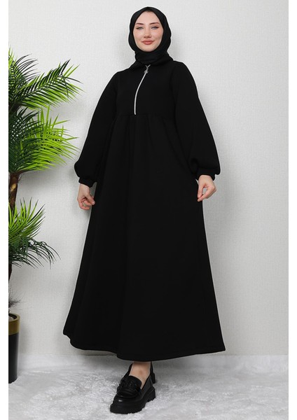 Ilayda Fermuarlı Elbise Siyah
