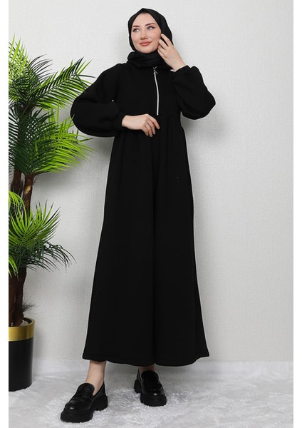 Ilayda Fermuarlı Elbise Siyah modelleri