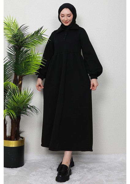 Şevval Düğmeli Elbise Siyah fiyatları