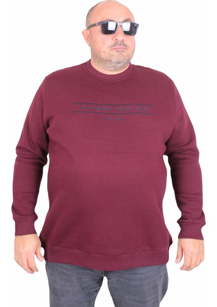 Erkek Büyük Beden Sıfır Yaka 3ip Sweat Original 24203 Murdum