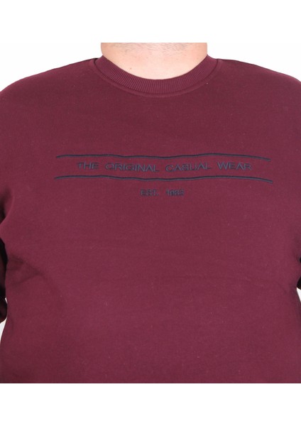 Erkek Büyük Beden Sıfır Yaka 3ip Sweat Original 24203 Murdum modelleri