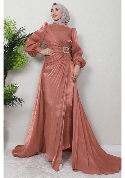 Aslı Tesettür Elbise Soft Turuncu modelleri