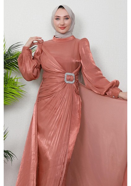 Aslı Tesettür Elbise Soft Turuncu indirimleri