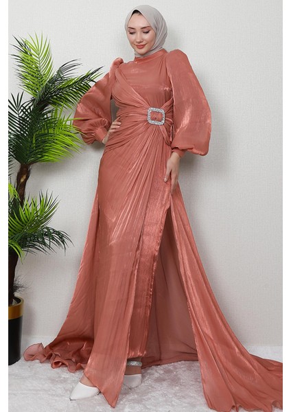 Aslı Tesettür Elbise Soft Turuncu fırsatları