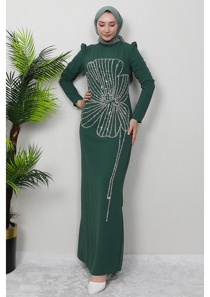 Pia Yonca Çiçek Elbise Koyu Mint fiyatları