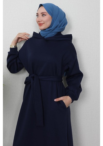 Şardonlu Cepli Elbise Lacivert indirimleri