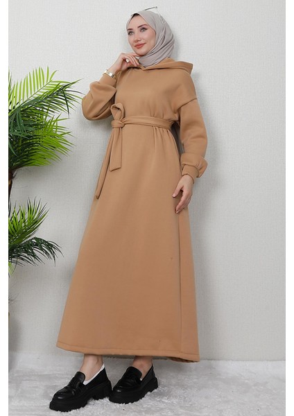 Şardonlu Cepli Elbise Sütlükahve modelleri