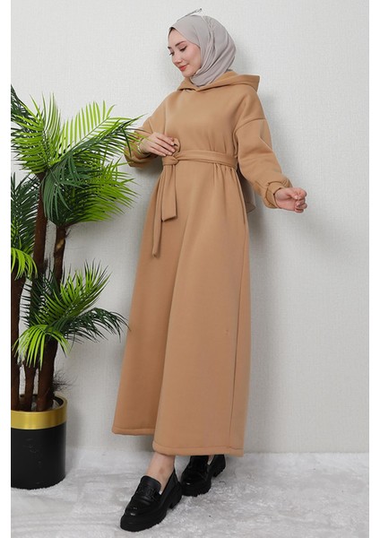 Şardonlu Cepli Elbise Sütlükahve fırsatları