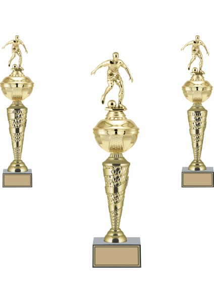 Kişiye Özel Futbol Figürlü Kupa Takımı-Ödül Kupası-Turnuva Kupası-Kupa Seti 3'lü Takım