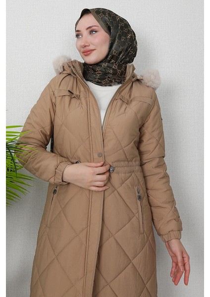 Aysema Kürklü Şişme Mont Sütlükahve indirimleri