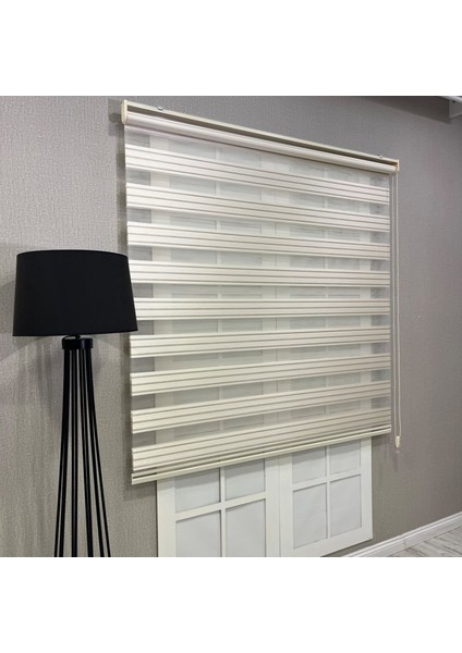 Zebra Stor Perde Dar Plise Güneşlik Krem Çizgili modelleri