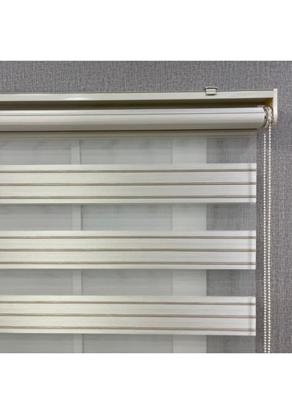 Zebra Stor Perde Dar Plise Güneşlik Krem Çizgili fırsatları