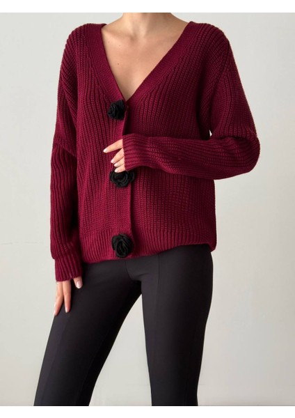 Butik Serdivan Güllü Düğmeli Selanik Örgü Oversize Kadın Hırka Premium Yeni Sezon Trend fiyatları